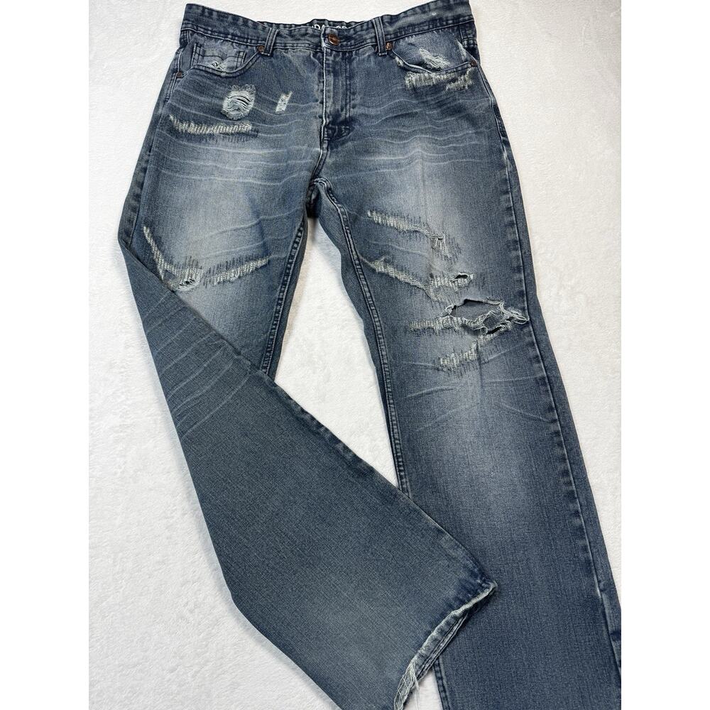 Jordan Craig Rip And Repair Straight Fit Jeans 36x32 Distressed Denim Streetwear